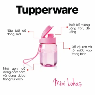 [HCM]Bình nước Mini Lohas 350ml Tupperware chính hãng (4)