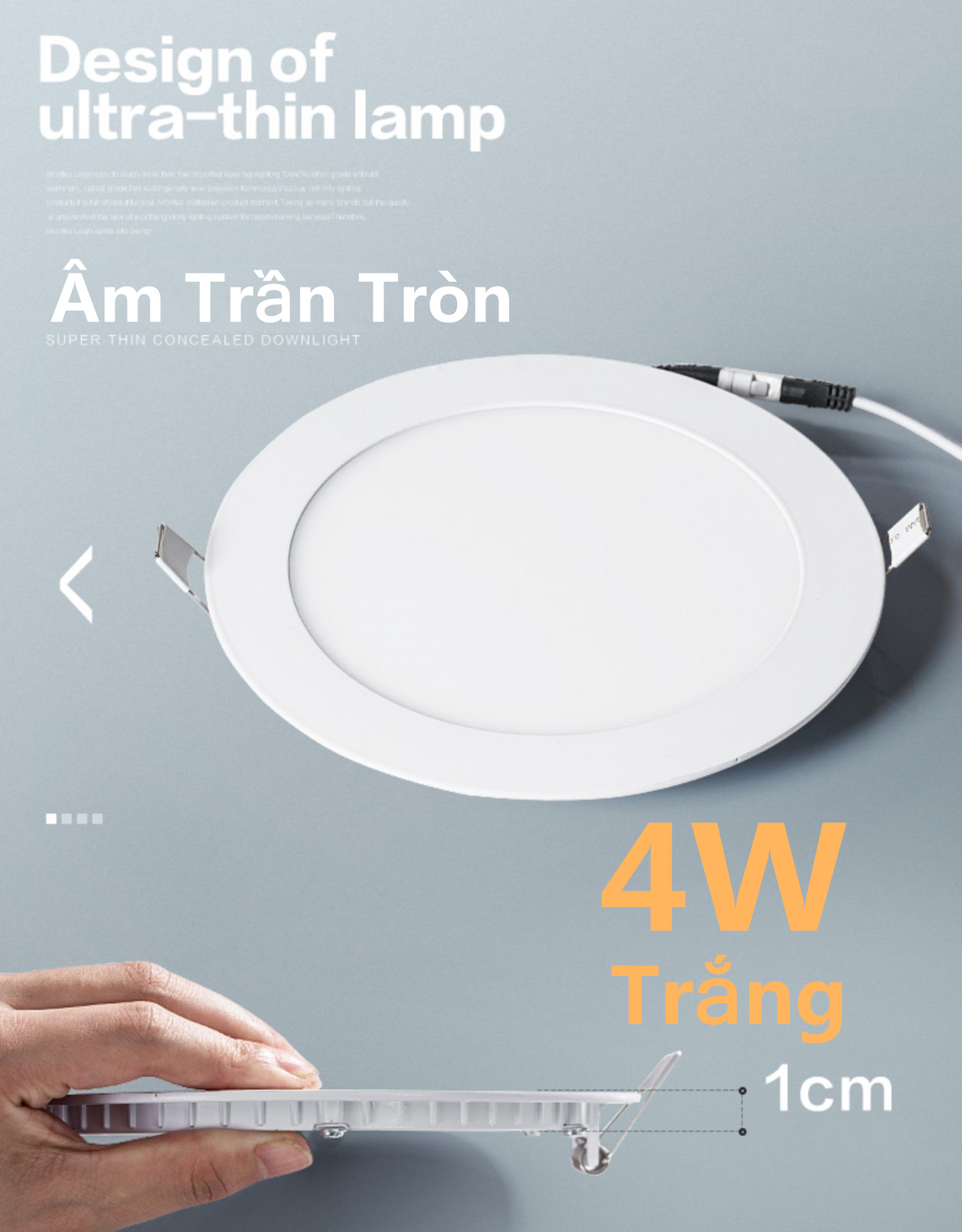 Đèn led âm trần tròn siêu mỏng 4w 6w 9w 12w 15w 18w 24w dùng âm trần thạch cao thiết kế tinh tế gọn đẹp mắt, dễ dàng lắp đặt thi công