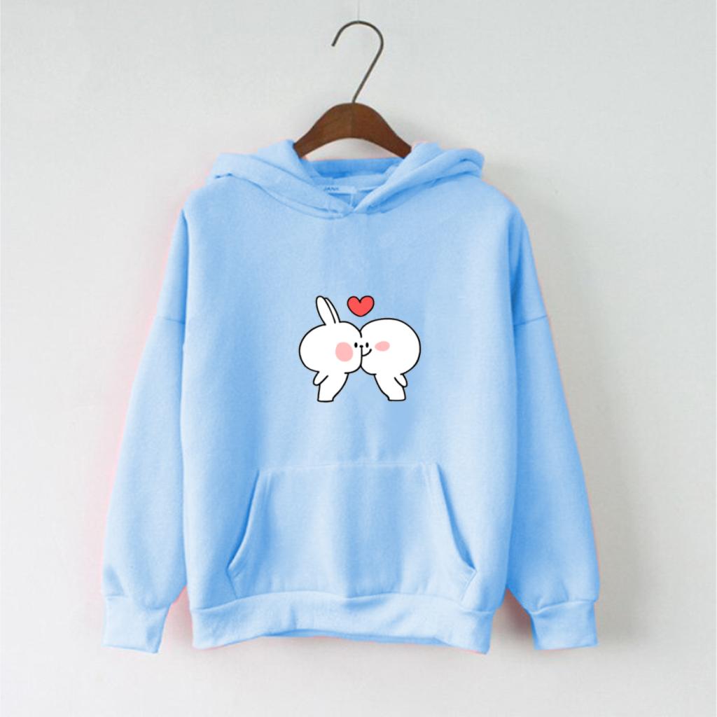 Áo Hoodie Nữ Dạng Áo Hoodie Cổ Trồng In Hình Kute Phù Hợp Mặc Nhà Giữ Ấm, Chống Nắng Nam Nữ Đều Mặc Đẹp