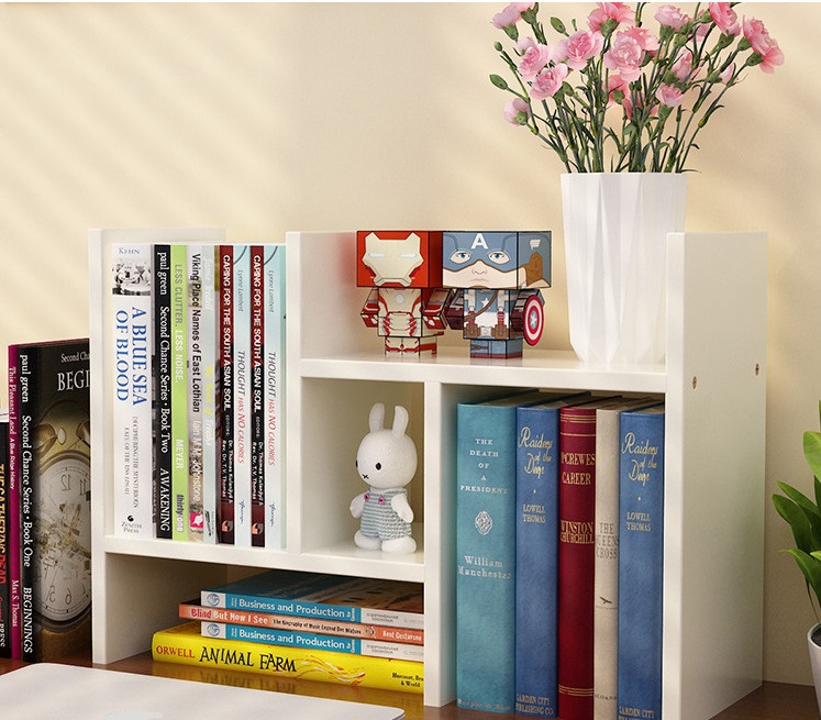 Kệ Sách Gỗ - Kệ Sách Để Bàn Làm Việc Lắp Ghép Đa Năng