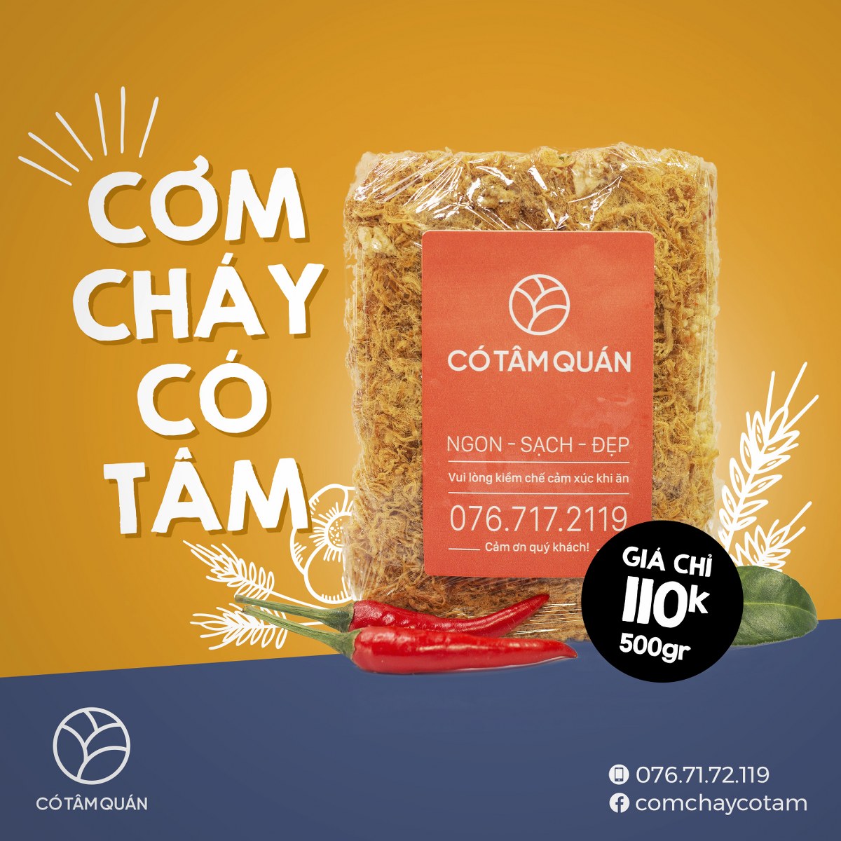 [FREESHIP TOÀN QUỐC] Cơm Cháy Chà Bông (Có Tâm Quán)