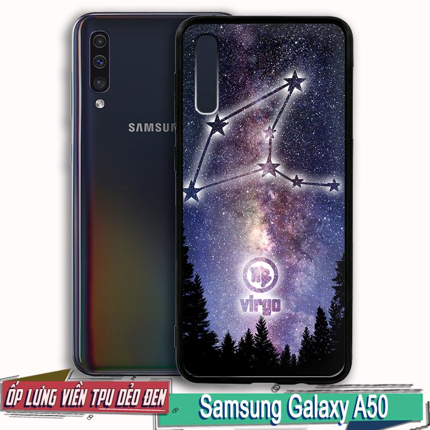 Ốp lưng cứng viền dẻo đen cho điện thoại Samsung Galaxy A50 in 12 chòm sao Cung Hoàng Đạo Zodiac đẹp, giá rẻ chất lượng - 02104