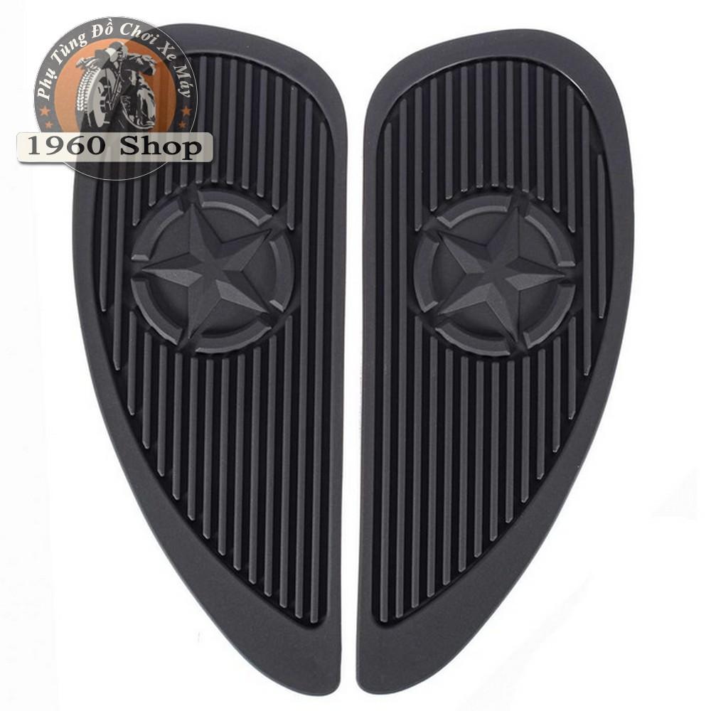 dán bình xăng xe máy chất cao su, dùng trang trí, chống trượt đùi khi chạy xe, cao su đúc dày dặn, siêu đẹp, kích thước 8,5cm x 21cm