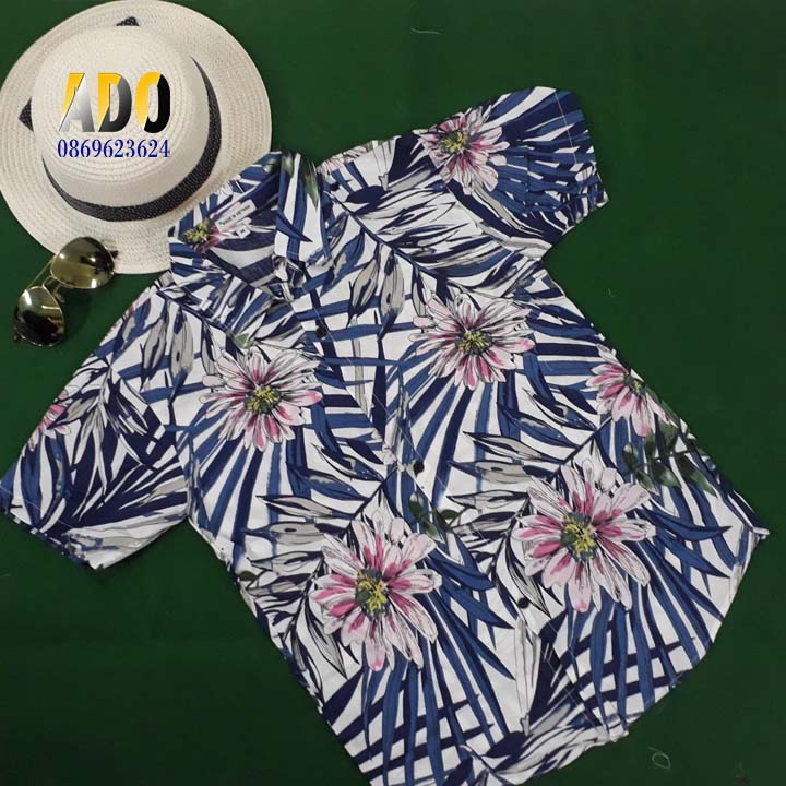 [HCM][Ado Shop] Áo sơ mi đi biển hoạt tiêt trái cây- size M màu ngẫu nhiên