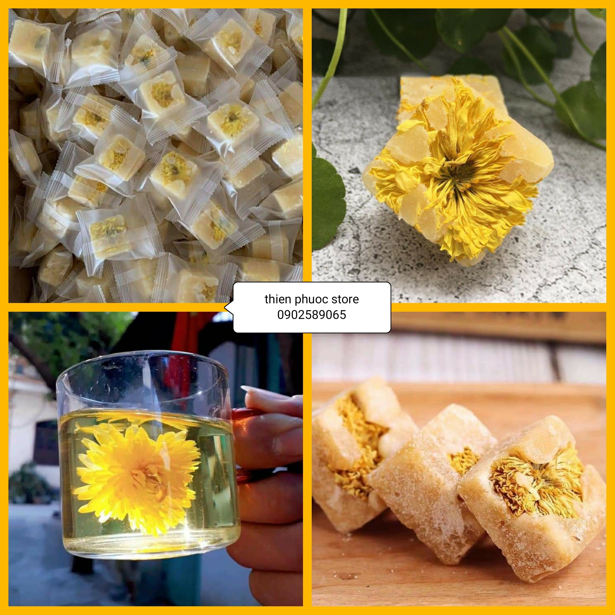 trà hoa cúc đường phèn mật ong - 1kg (loại 50 viên)