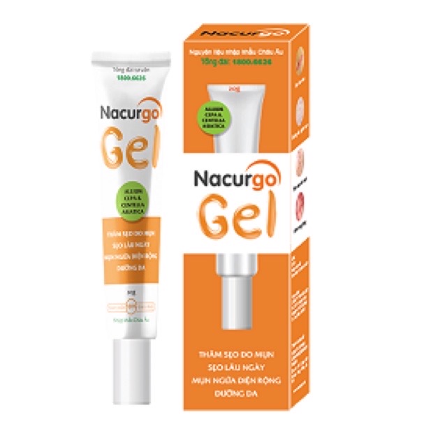 [HCM]Nacurgo Gel - đánh bay thân sẹo mụn chặn đứng viêm nang lông - 20gram