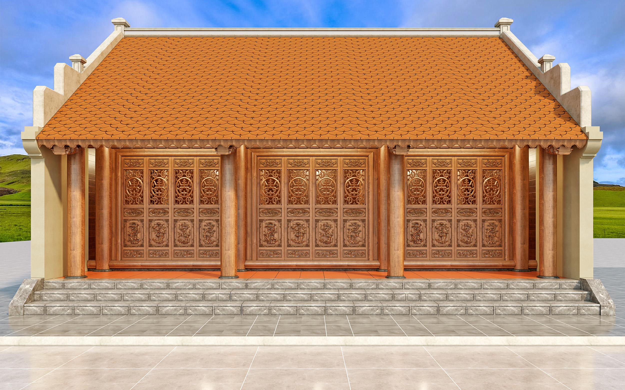 NHÀ GỖ 3 GIAN LIM NAM PHI 091111.58.25 VUA NHÀ GỖ - VUANHAGO.COM