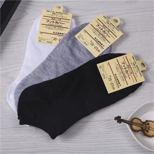 Set 3 đôi vớ tất nam cotton cổ ngắn đẹp