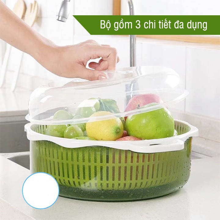 Bộ rổ chậu - rổ nắp tròn song long 2896