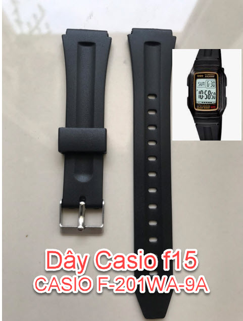 Dây đồng hồ F15, Casioo F-201WA-9A