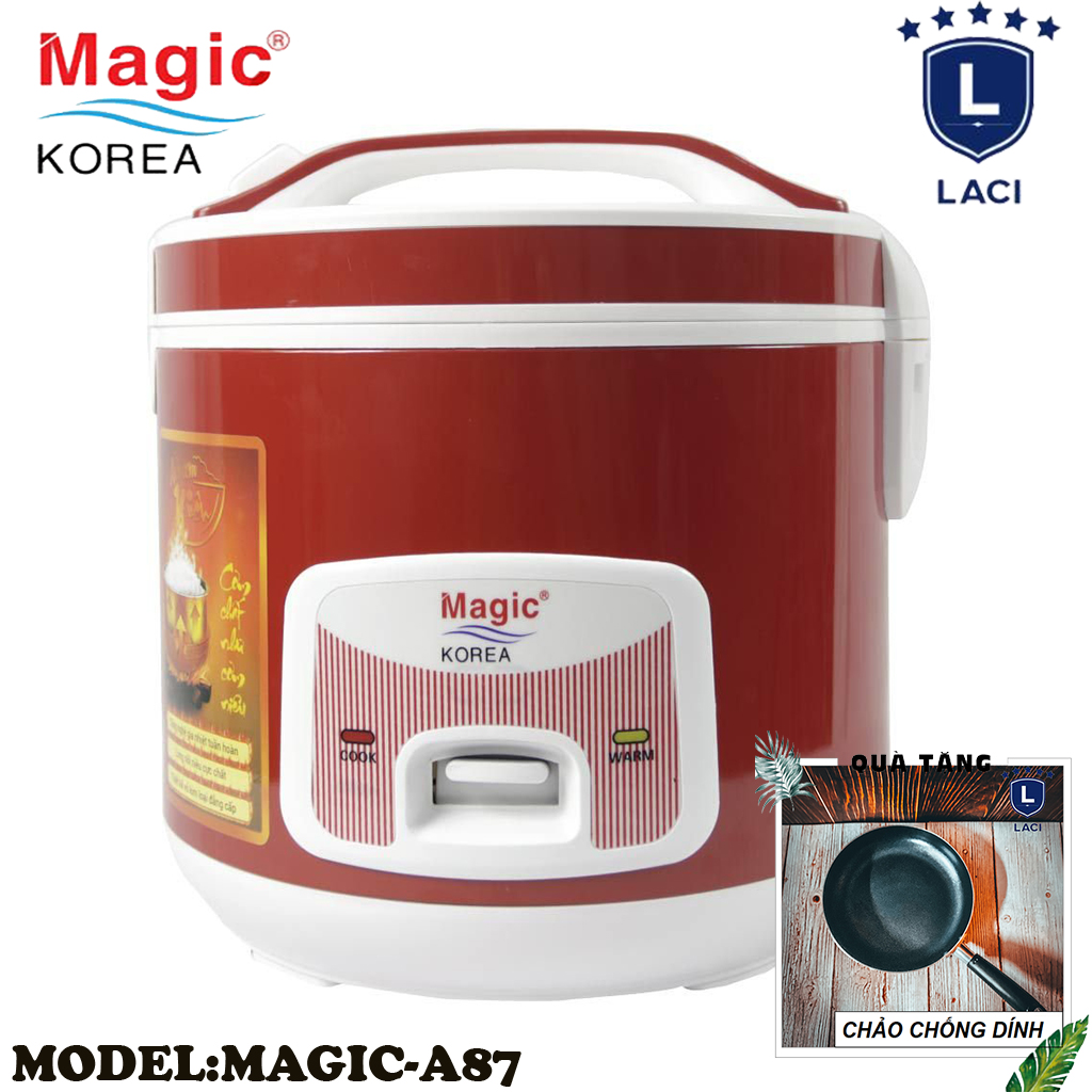 Nồi cơm điện lòng niêu magic korea a87 | dung tích 2l | công suất 650w | bảo hành chính hãng 12 tháng | tặng chảo chống dính 22cm