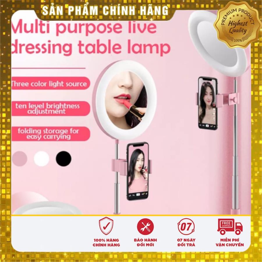 Đèn livestream, trang điểm G3,Gương trang điểm đèn Led G3,Gương trang điểm gấp gọn G3 có đèn Led Livestream tích hợp giá đỡ và kẹp điện thoại tiện lợi