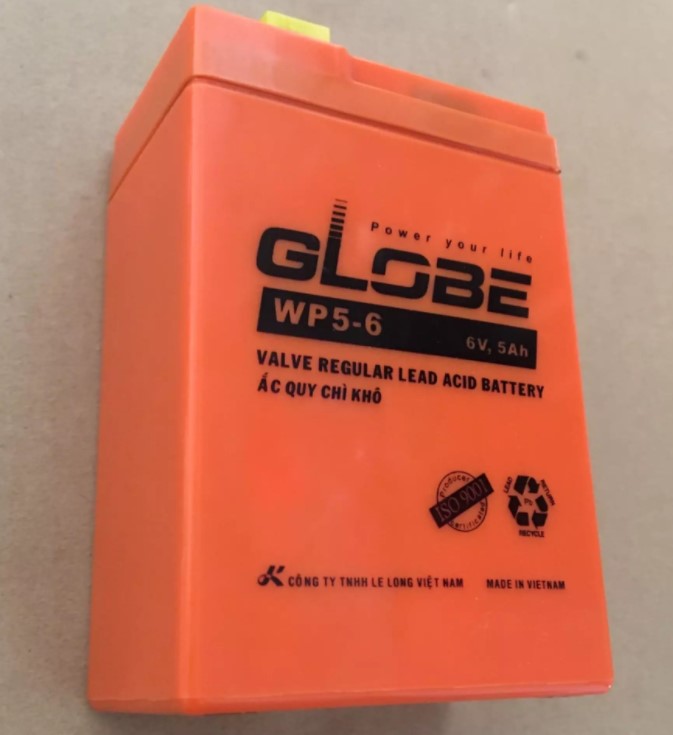 [HCM]Ắc quy golobe 6V- 5Ah cho xe điện của em bé globe