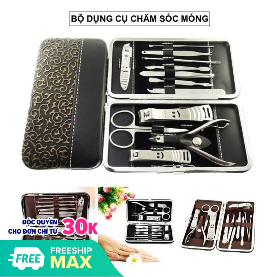 Bộ Kiềm Cắt Móng 12 Món Lớn (Hàng Cao Cấp)-BỘ BẤM MÓNG TAY 12 MÓN, BỘ KIỀM BẤM MÓNG 12 CHI TIẾT Loại 1