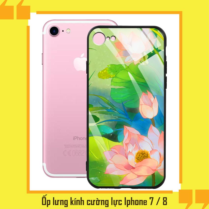 Ốp lưng iphone 7 / 8 - mặt kính cường lực - 03003 7816 lotus03