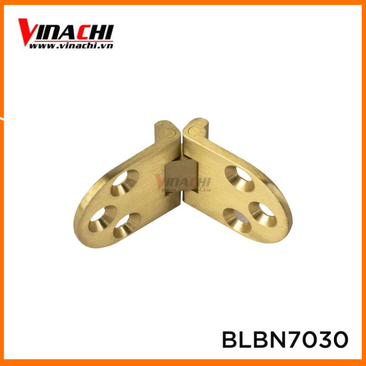 Bản lề bán nguyệt vàng 70*30mm - bộ 2 cái bản lề hợp kim thép mạ vàng đồng