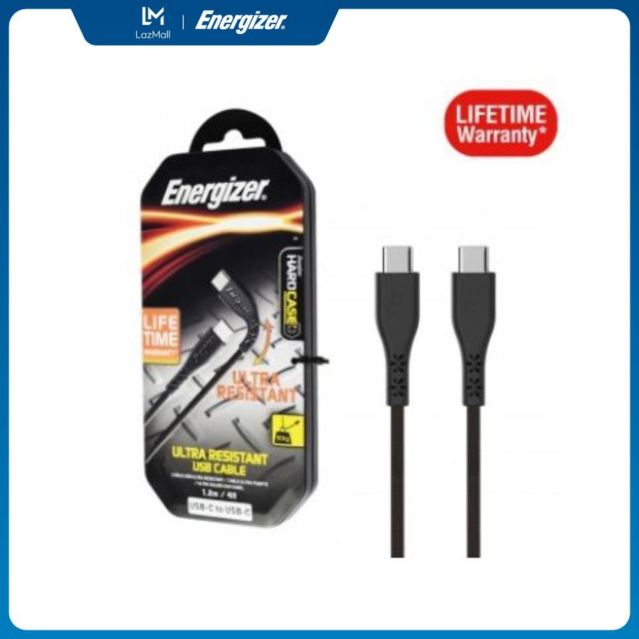 Cáp usb c to c 2.0 energizer siêu bền 1.2m - lifetime warranty màu đen - c41c2cgbkt