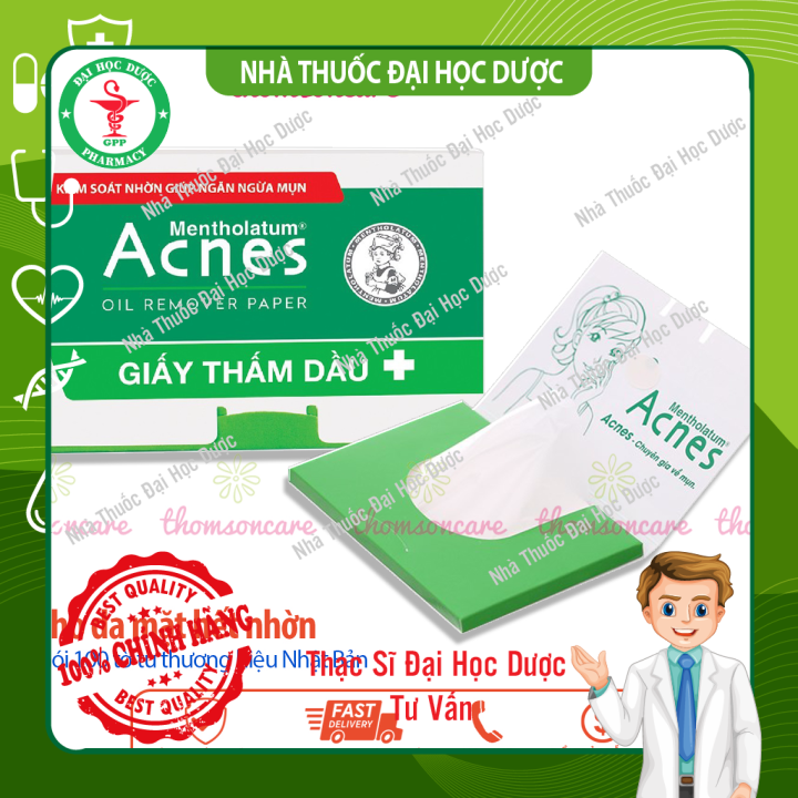 Giấy Thấm Dầu Acnes Oil Remover Paper Gói 100 tờ cho da mặt, mũi giảm nhờn, ngừa mụn Acness từ Nhật Bản Pharmacare