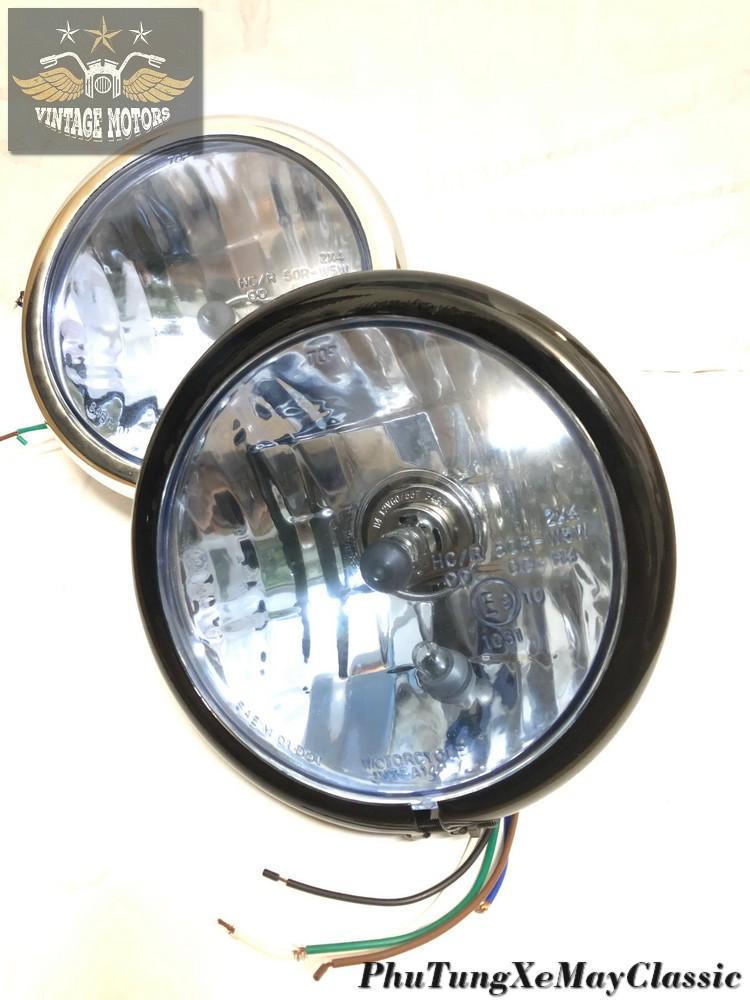 Đèn pha xe máy độ classic - đèn pha harley cafe racer chopper bobber cg125 gn125