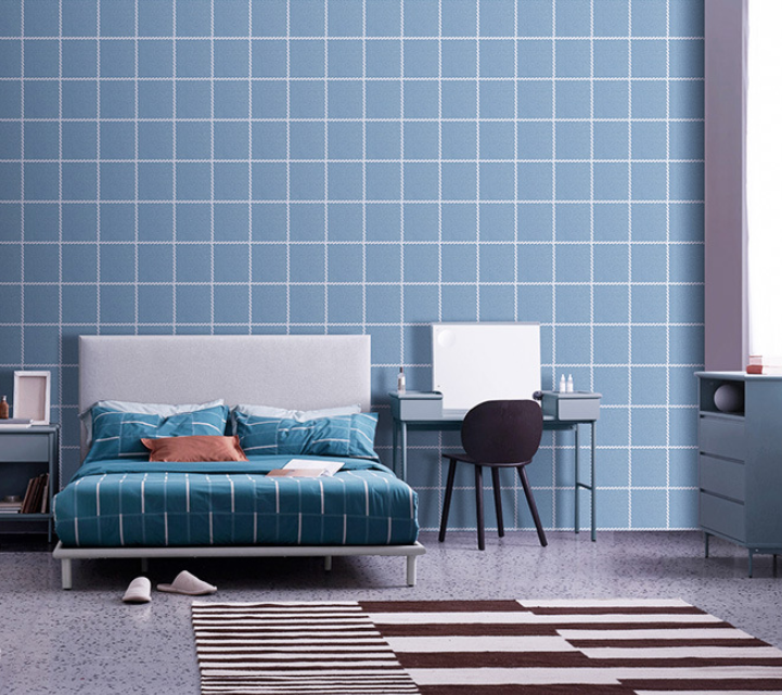 [HCM]CUỘN 10M X 0.45M DECAL GIẤY DÁN TƯỜNG Ô KẺ NHỎ XANH KEO SẴN BÓC DÁN AA061