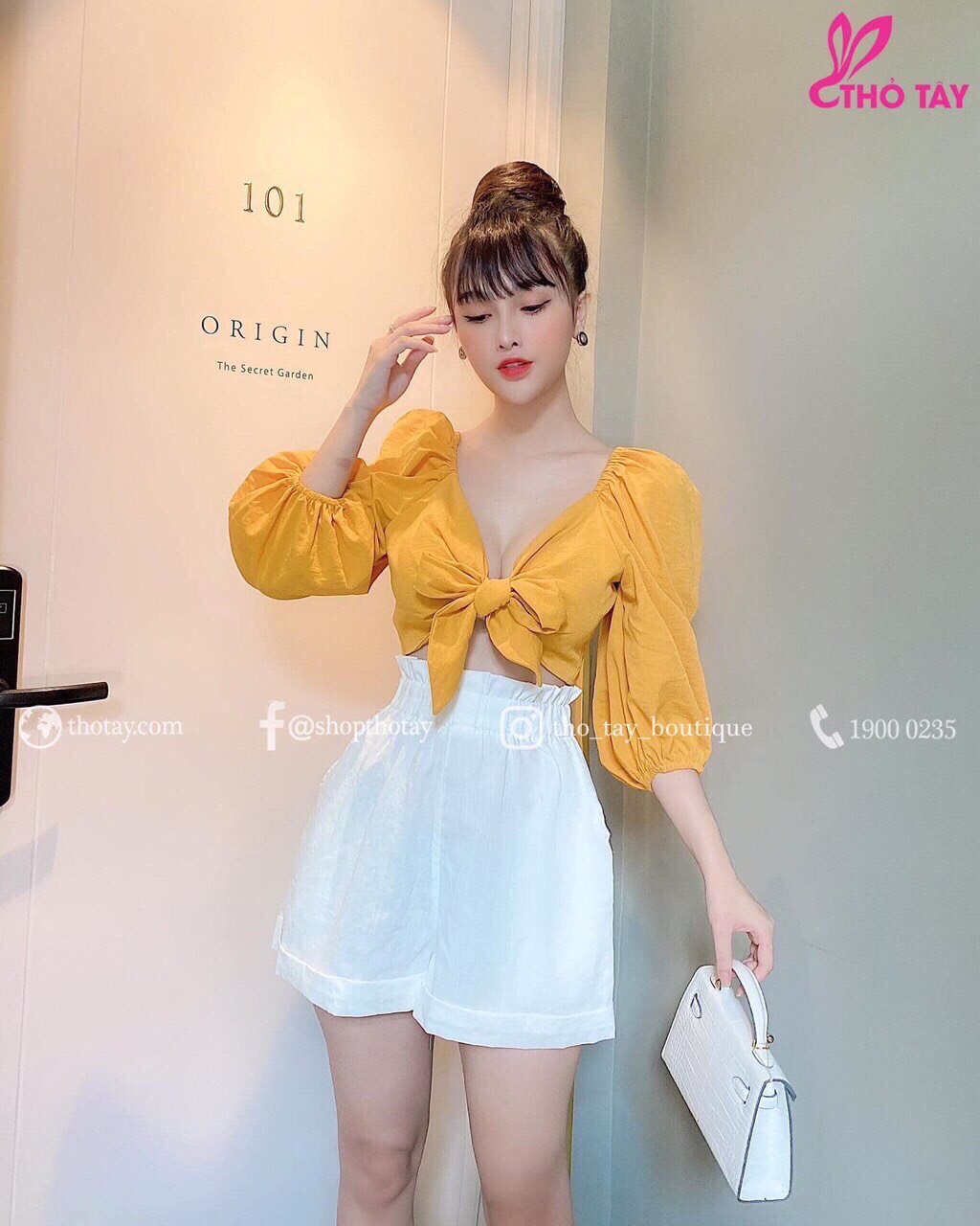 Sét bộ đùi phối áo crotop cột nơ siêu xinh hot 2020