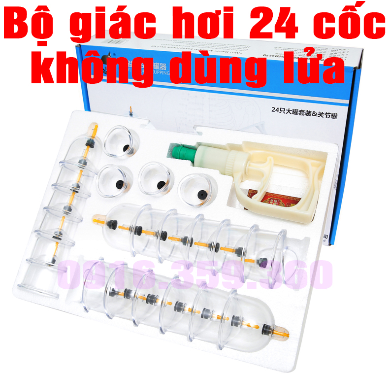 Bộ giác hơi 24 cốc không dùng lửa by2418