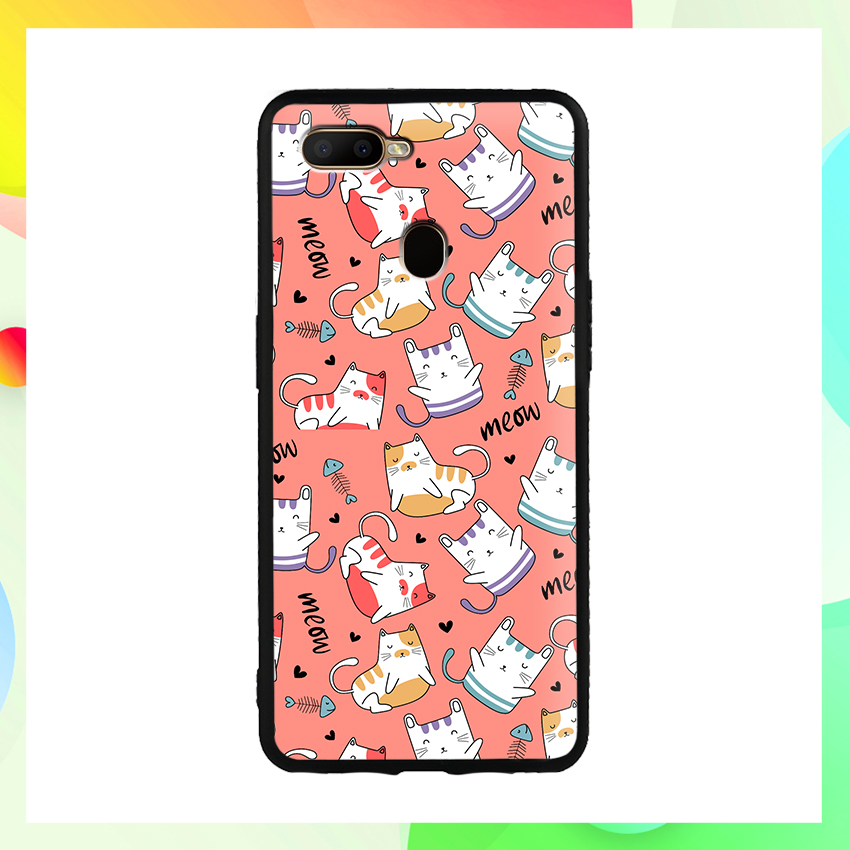 [HCM]Ốp lưng Oppo A5s họa tiết hình mèo chibi cute - 02112 8127 CAT07 - Viền TPU Dẻo