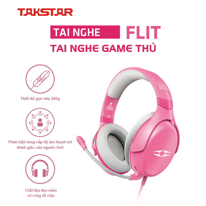 Tai Nghe Gaming Chụp Tai Có Mic Takstar FLIT Chơi Game, Nghe Nhạc, Học Online Chính Hãng Cao Cấp Bảo Hành 1 Năm