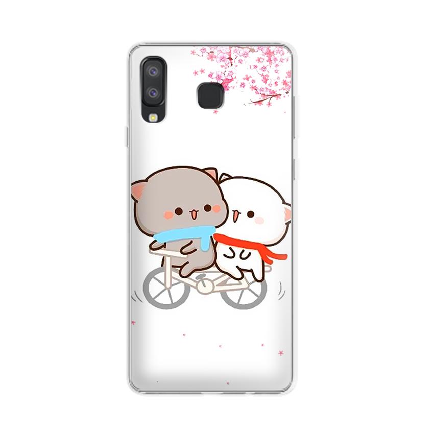 [HCM]Ốp lưng Samsung Galaxy A8 star - 01033 7873 LOVELY06 - Silicone Dẻo hình couple mèo chibi bảo hành 1 đổi 1
