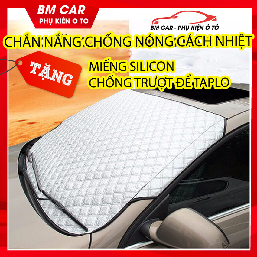 [HÀNG LOẠI 1] Bạt chắn nắng ô tô 3 lớp CHỐNG NÓNG CÁCH NHIỆT HOÀN HẢO - TẶNG Miếng Silicon chống trơn trượt để Taplo - Thiết kế tai kẹp lớn CHỐNG GIÓ CHỐNG TRỘM