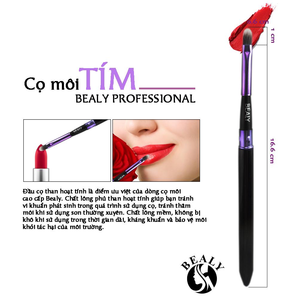 Cọ môi cán tím đen sang trọng bealy