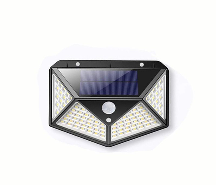 Bộ 5 đèn năng lượng mặt trời cảm biến hồng ngoại 100 LED siêu sáng (Đen) , đèn led năng lượng mặt trời, đèn cảm biến hồng ngoại bật tắt tự động, đèn trang trí sân vườn không dùng điện