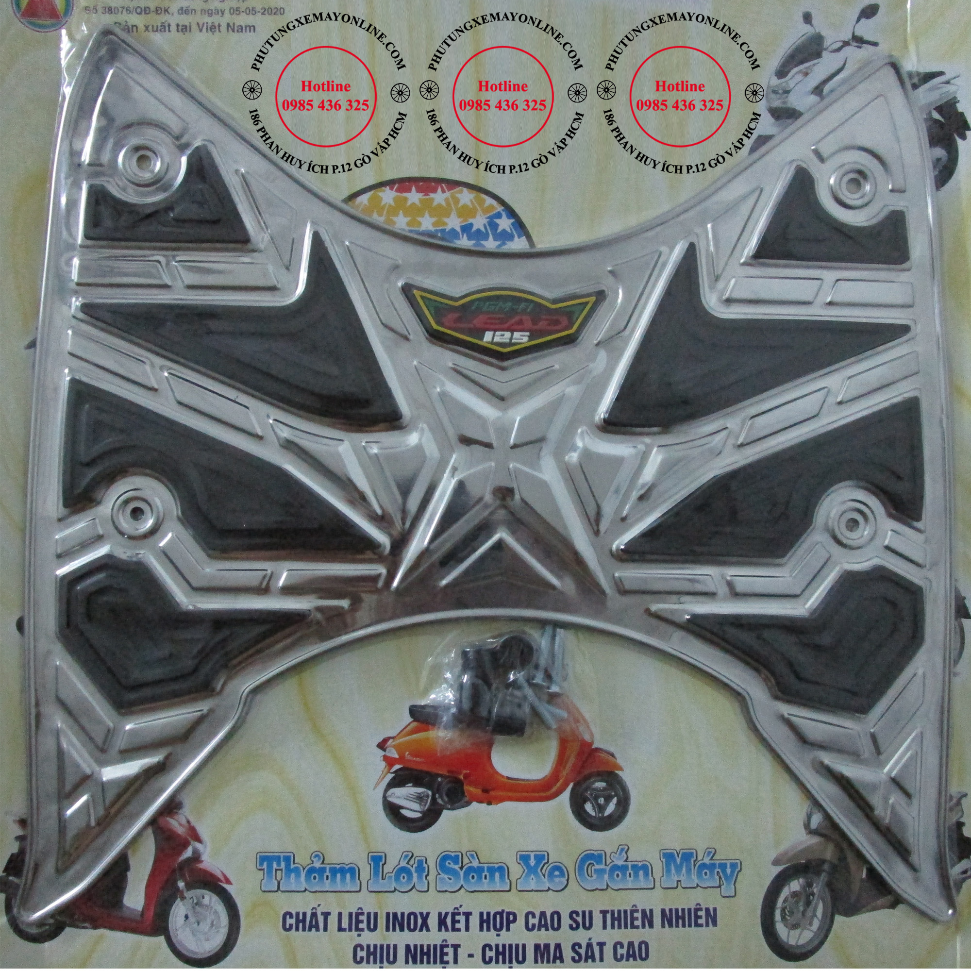 Thảm lót chân inox xe lead 2017 - 2020