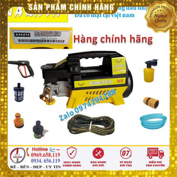 Máy rửa xe Nakata N8 có chỉnh áp