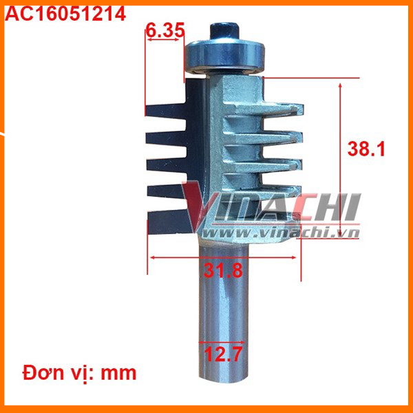 Mũi ghép ván răng lược tideway ac1605 1/2*3/8" - mũi ghép ván răng lược tideway vinachi với 4 răng được làm bằng hợp kim