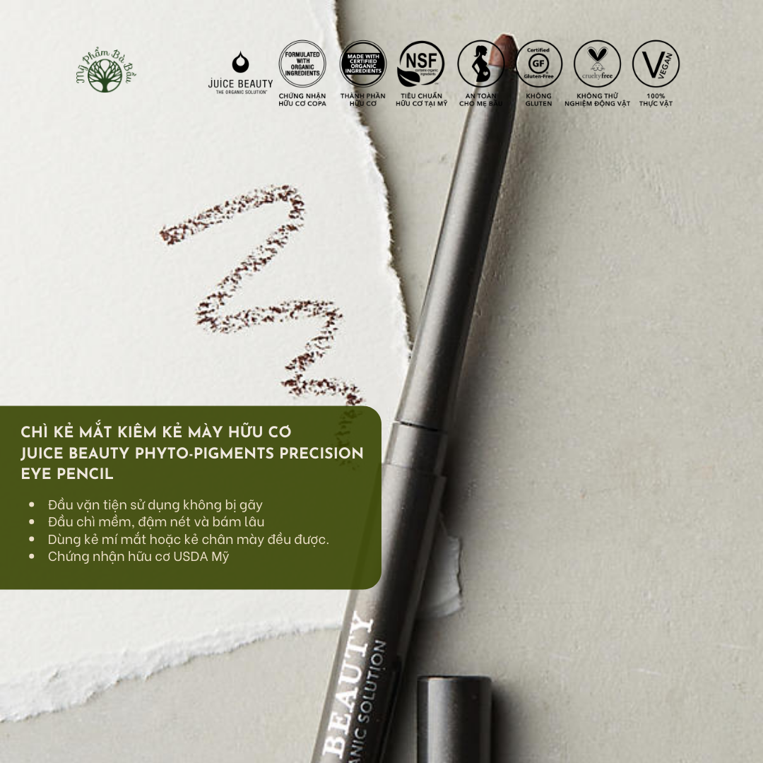 Chì kẻ mắt/mày hữu cơ cao cấp Juice Beauty Phyto-Pigments Precision Eye Pencil