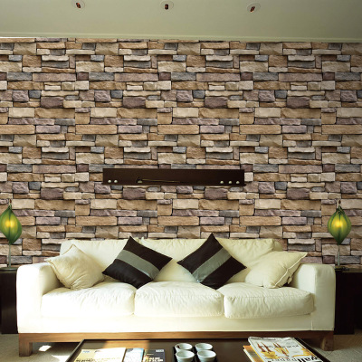 Cuộn 20m x 0.45m decal giấy dán tường đá 3d viên keo sẵn bóc dán a115a