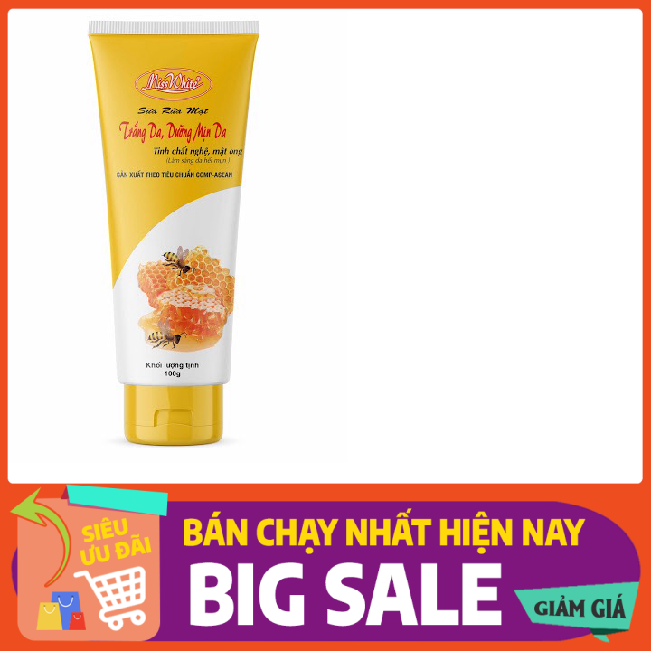 Sữa rửa mặt trắng da dưỡng mịn da miss white mật ong 100g