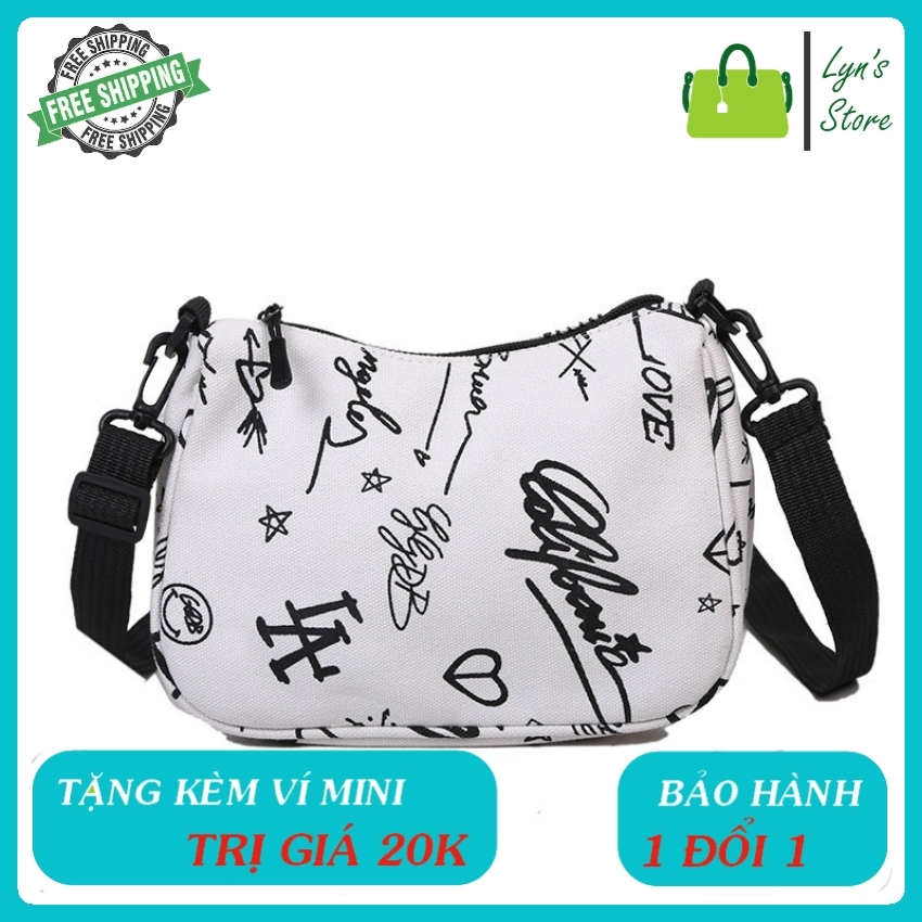 Túi xách Nữ - TẶNG KÈM VÍ MINI CẦM TAY TRỊ GIÁ 20K - Phong Cách Hàn Quốc - Da cao cấp không bong tróc , Không phai màu theo thời gian (2 màu) - Lyn Fashion - LYN46
