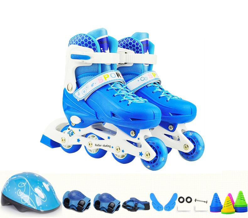 Giày Patin trẻ em tặng mũ và đồ bảo hộ (5 đến 14 tuổi), Giày trượt patin Sport có bảo hộ chân tay phát sáng cao cấp - giày patin trẻ em người lớn - Mẫu Mới 2020