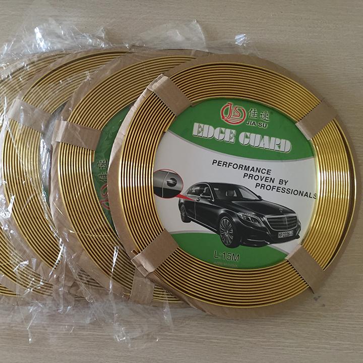 Màu Vàng- Nẹp viền chữ u mạ crom trang trí và chống xước viền cửa ô tô, ốp dán viền cửa mạ crom