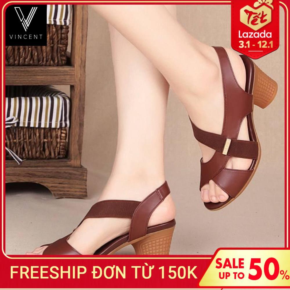 Giày Dép Dây Da Đế Vuông Da Mềm Êm Chân Gót Cao 5Cm Size 35-41 Mẫu HOT 2022