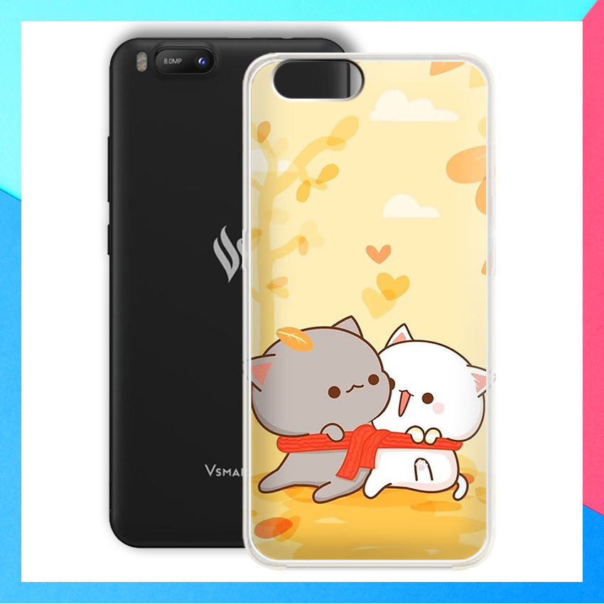 [HCM]Ốp lưng dẻo Vsmart Bee hình couple mèo chibi - 01233 8038 CP01