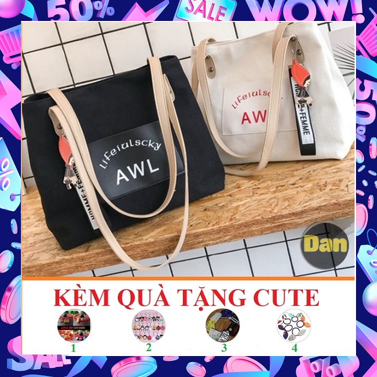 Túi vải tote nữ đeo vai lifeiulscky aml - túi xách vải bố túi canvas danstore