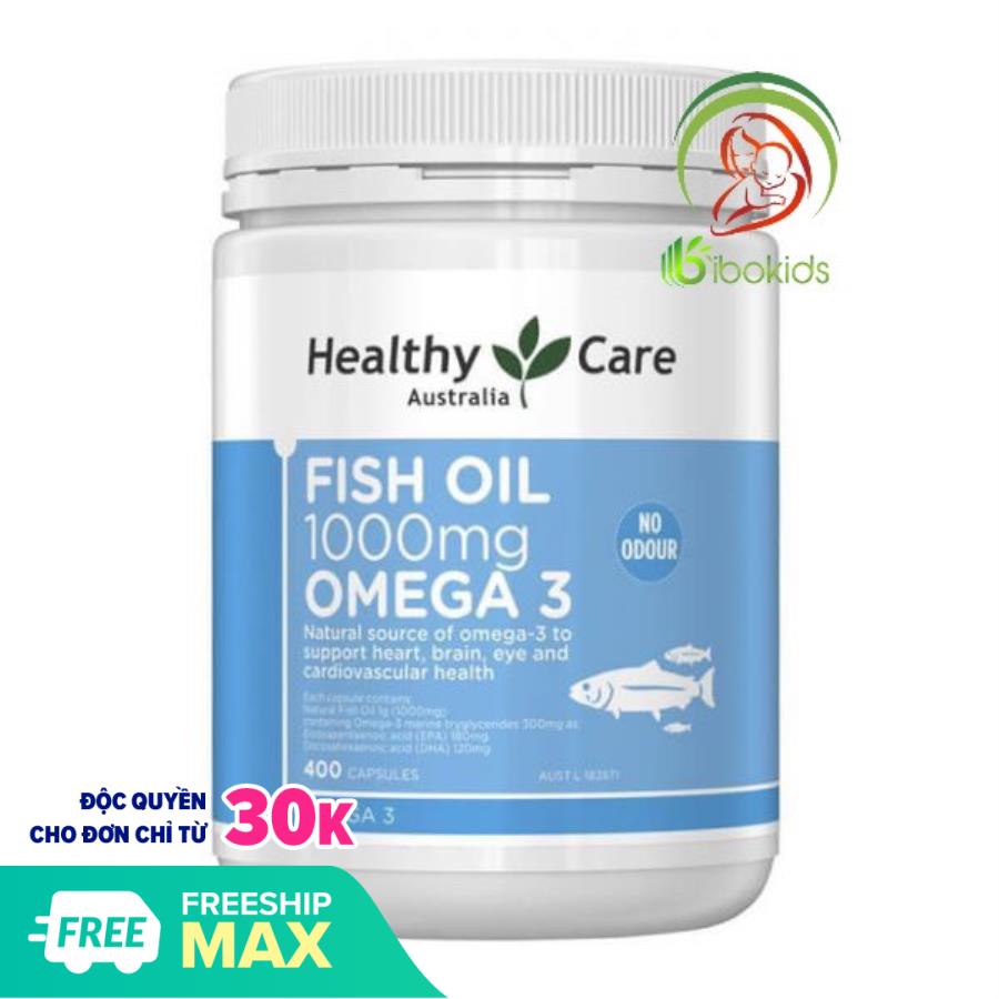 Dầu Cá Tự Nhiên Fish Oil Healthy Care Omega 3 1000mg, 400 viên