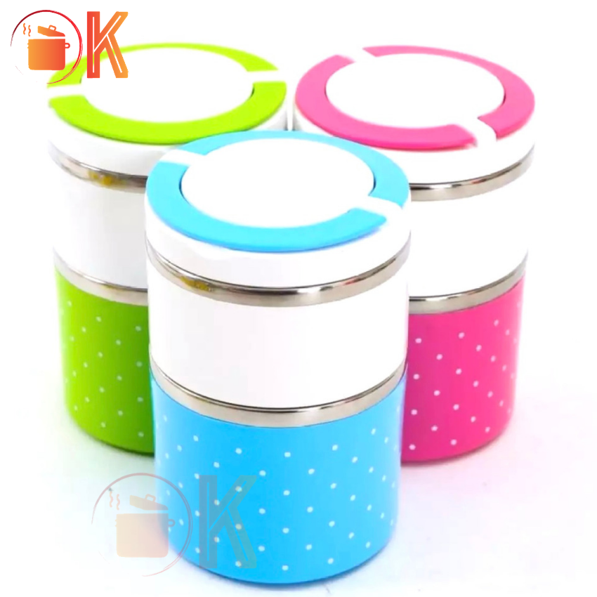 [HCM]Camen Giữ Nhiệt 2 Ngăn / Khay Đựng Cơm - Hộp Cơm Giữ Nhiệt 2 Tầng Hàng Cao Cấp dung tích 930ml KN-C039