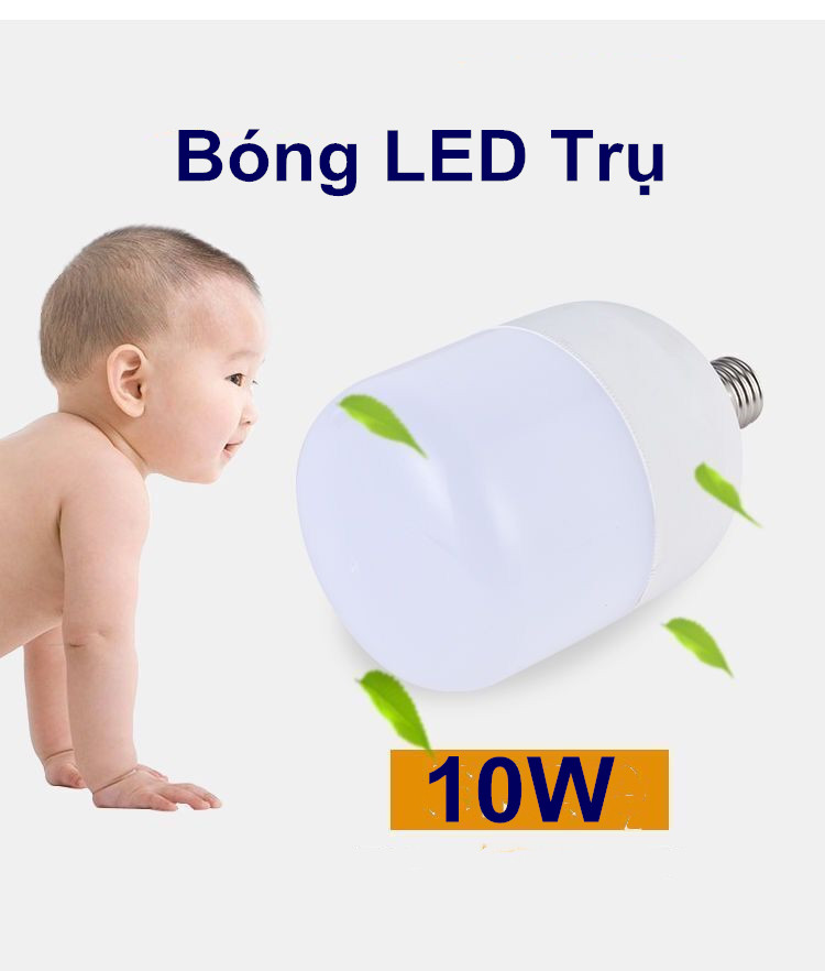 Bóng đèn Led trụ  LED bulb 5W  10W 20W 30W 40W 55W Trấng siêu sáng tiết kiệm điện đuôi E27, Bảo hành: 2 tháng