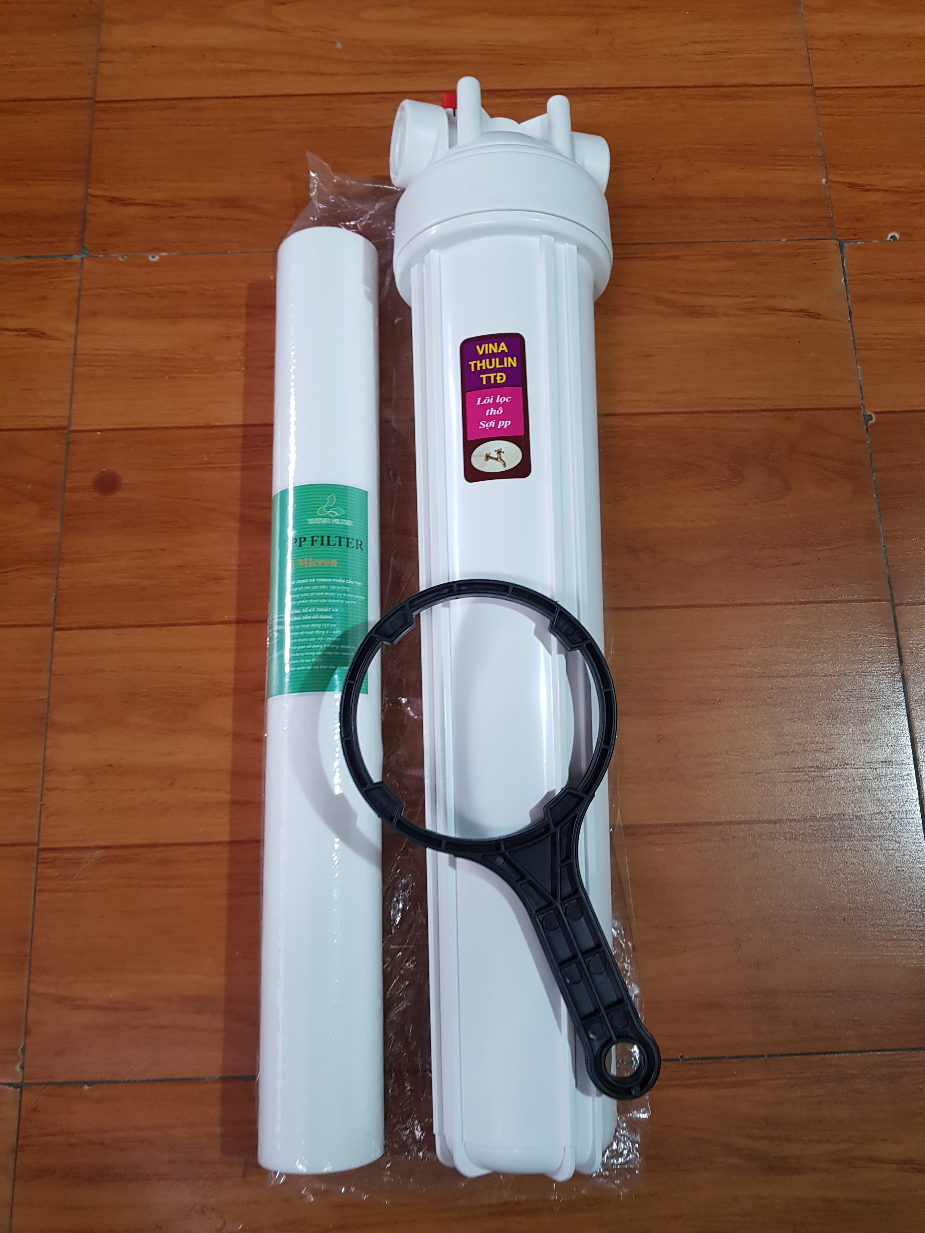 Cốc lọc nước 20 inch VINATHULIN Xanh/Trắng/Trong kèm lõi PP 20inch