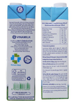 [HCM]SỮA TƯƠI TIỆT TRÙNG VINAMILK 100% /KHÔNG ĐƯỜNG - HỘP GIẤY 1L