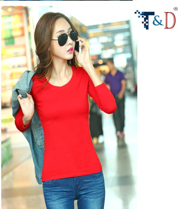 Áo thun trơn nữ tay dài thời trang nhiều màu
